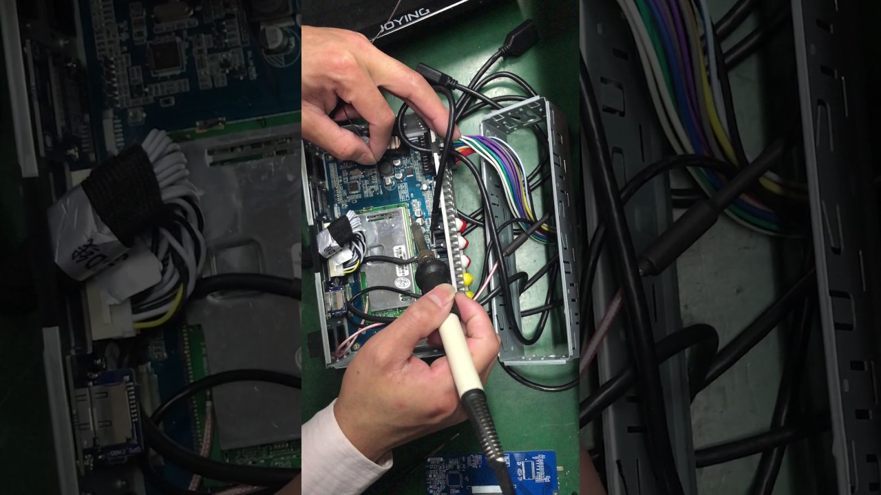 Joying head unit Black screen responsive have lights but no display fixed soldering tin