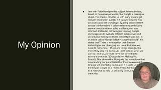 Is Google Making Us Stupid? -Philosophy Video Argument Project