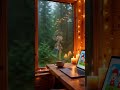 Rainy early morning  in a cozy cabin 🌧️☕️ | ASMR Relaxation #coffee #aesthetic  #cabinlife