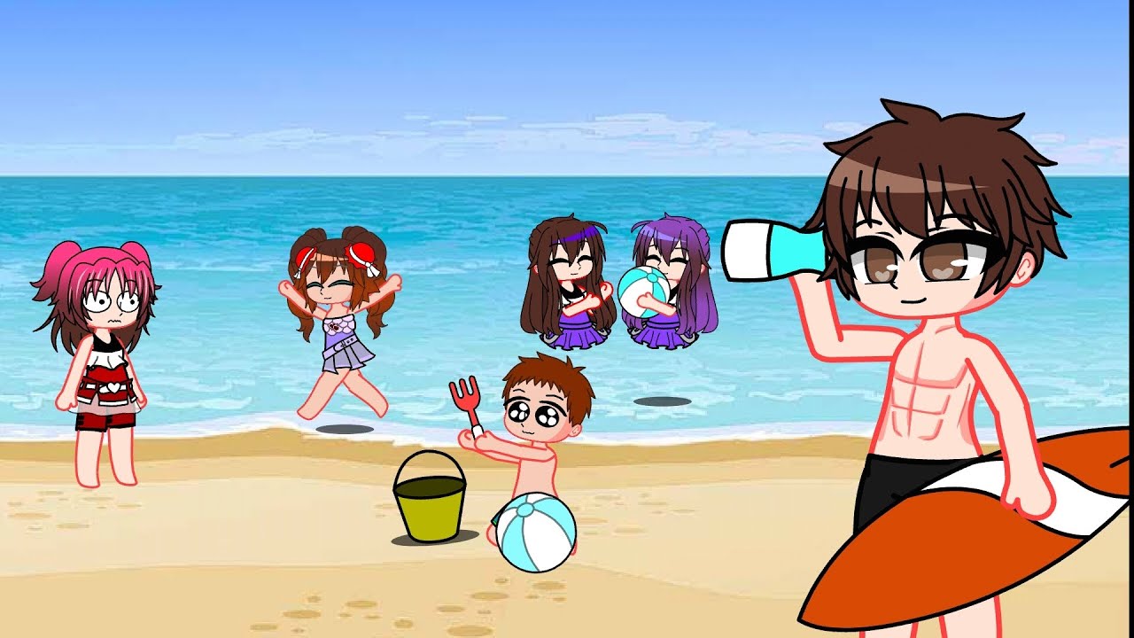Gacha harem ddlc Mc x harem going to a family beach vacation. ⚠️ ...