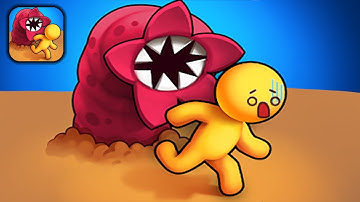 Sandworms - Stickman Escape From Sandworms - Part 1 All Levels - Gameplay Walkthrough(iOS, Android)