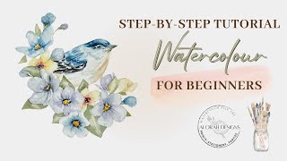 Easy Watercolor Florals + Bird | Realistic, Soft, and Beginner-Friendly. Mother's Day Card/ Greeting