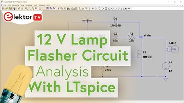 Analyse van het 12V-lampknipperlichtcircuit met LTspice