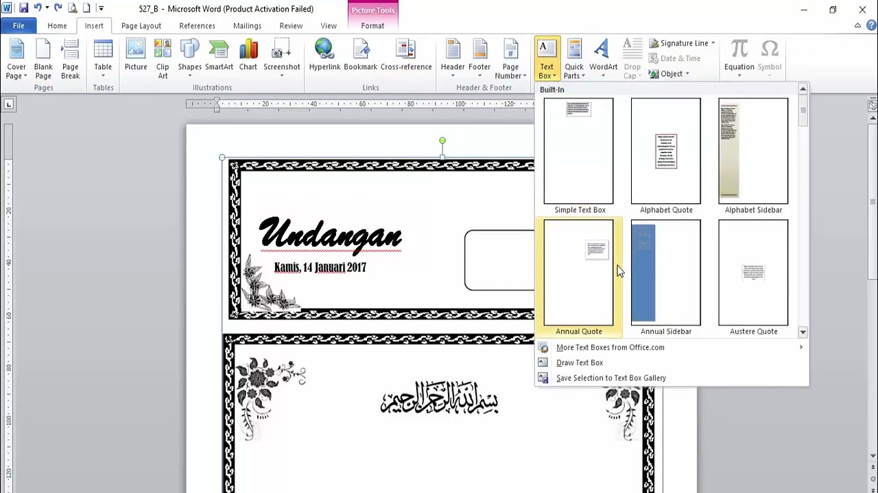 Cara Membuat Undangan Kenduri Menggunakan Microsoft Word 2010 Youtube