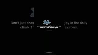 Don't just chase the peak; find the joy in the daily climb. That's where resilie #Shorts