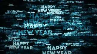 Happy New Year  Futuristic Words  Neon Light  Glowing  After Effects  Loop 