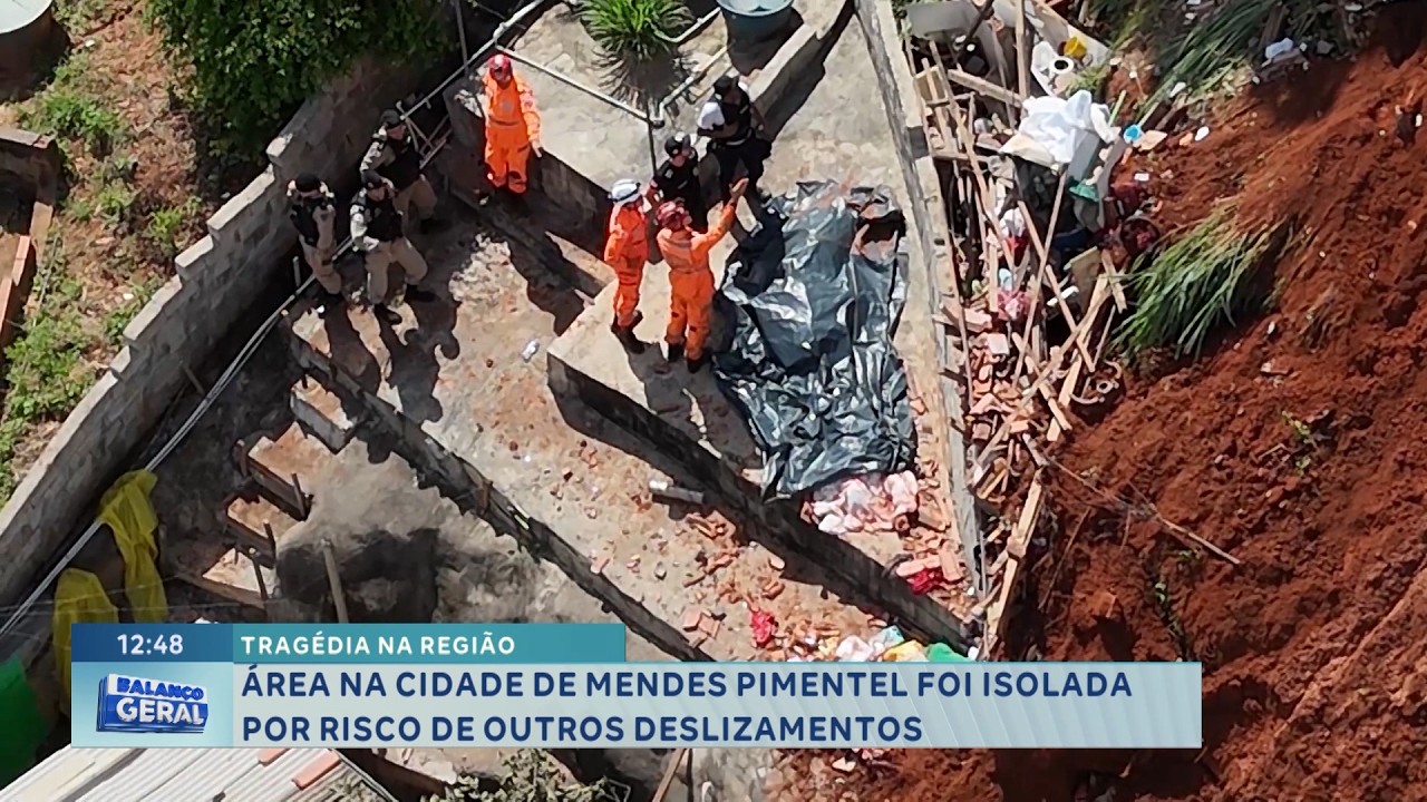 Tragédia na região: Área em Mendes Pimentel é isolada por risco de novos deslizamentos.