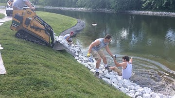 Rip Rap Stone Shoreline Installation Services - Greenwood, Indiana