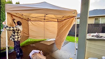 Eurax 10x10 Canopy with Sidewalls Setup and Take Down (One Person)