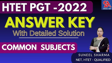 HTET PGT 3/12/2022  ANSWER KEY and DETAILED SOLUTION | COMMON SUBJECTS