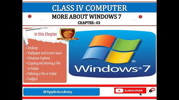 CLASS 4 COMPUTER CHP 3 MORE ABOUT WINDOWS 7