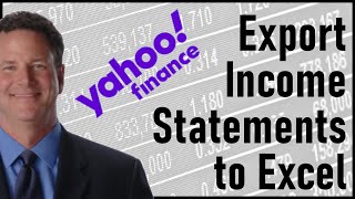 yahoo finance exporting income statements to excel