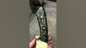 Shaping a dual color maple burl knife handle  | Knife Making #shorts