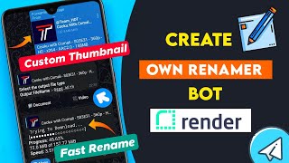 How to Create Own 🗂️ Rename Bot Telegram using Render tamil/TechMagazine