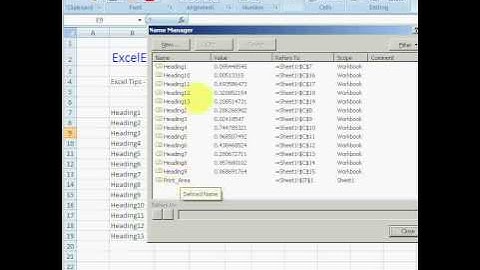 Excel Tips View, Edit and Delete range names well done XL 2007
