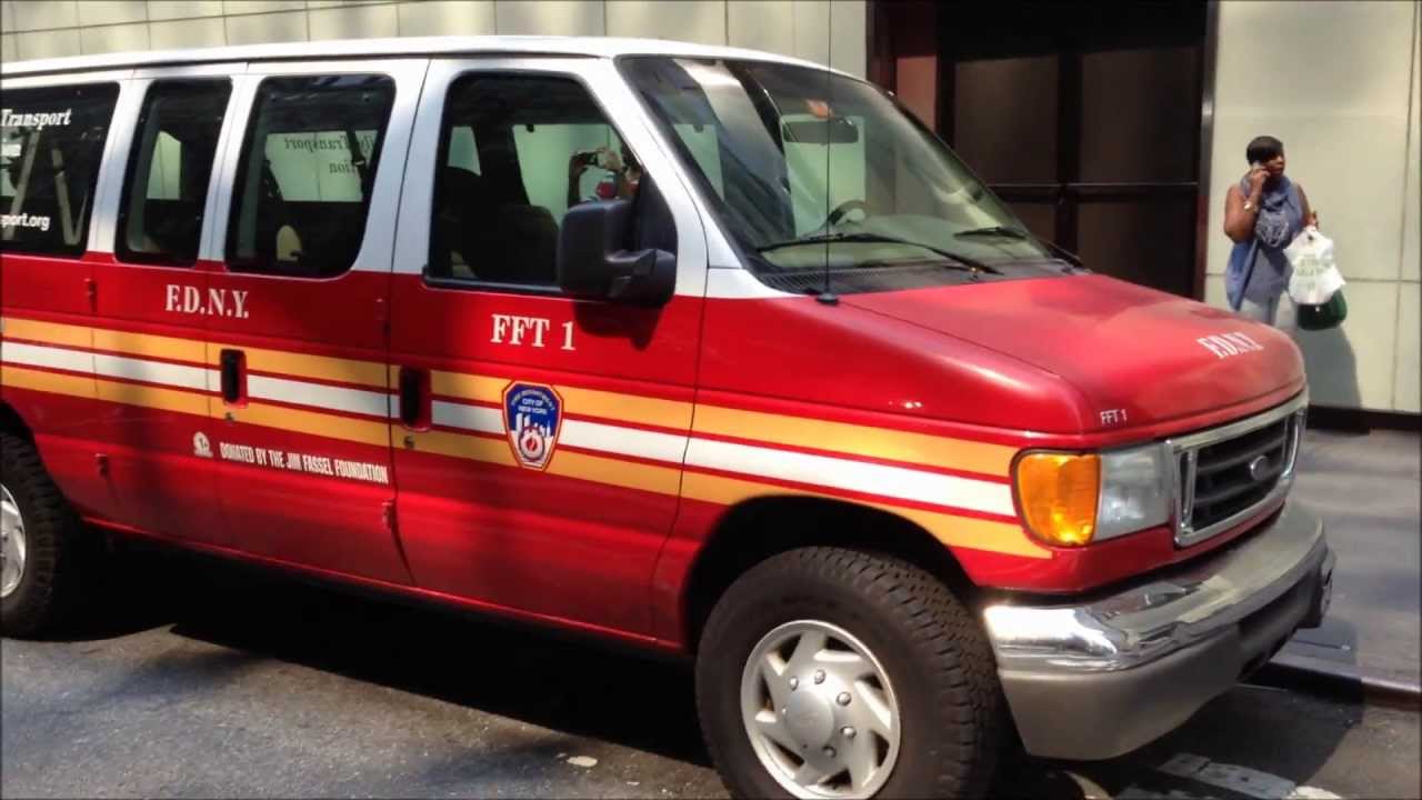 RARE FDNY FIRE FAMILY TRANSPORT FOUNDATION UNIT FFT1 ON E. 51ST ST. IN MIDTOWN, MANHATTAN, NEW YORK.