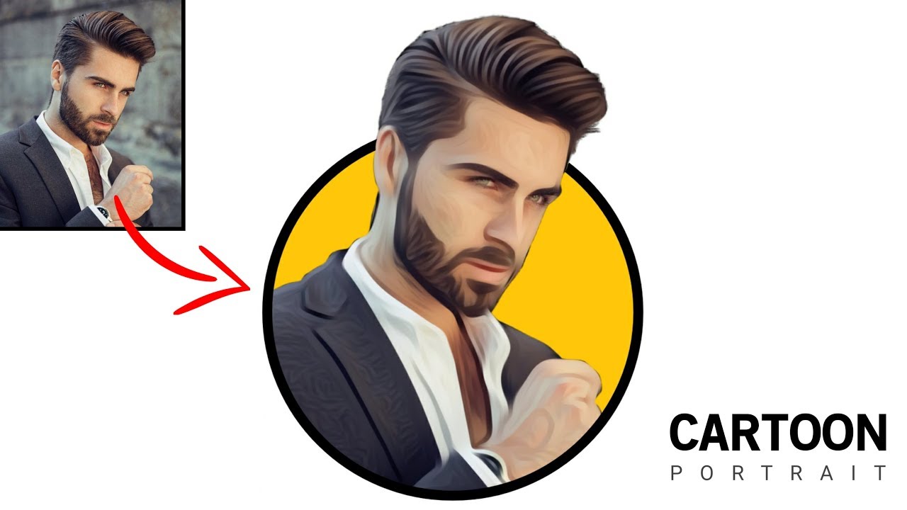 PicsArt Cartoon Portrait | Make Vector Logo in PicsArt - YouTube