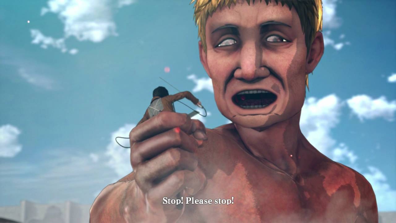 Attack on Titan - First Battle: Final Subjugation Target, Eren Saves Armin (Cadets Eatin) Cutscene
