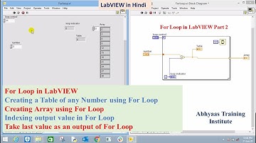 P11 - For Loop in LabVIEW Part 2 | Table using For Loop | Indexing Output, Last Value | Create Array