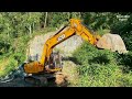 World’s Most Dangerous Mountain Road Construction, Clearing Massive Landslide with JCB Excavator