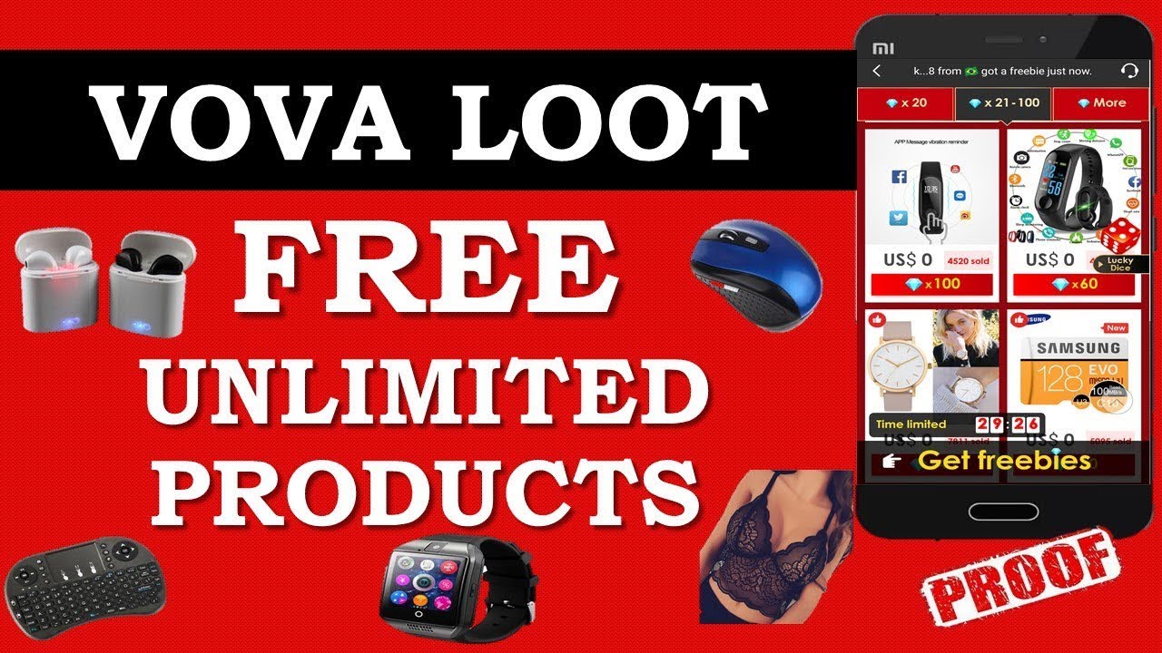 Free Products || Mi Band, Watches, EarPhones || VOVA App Loot