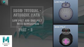 Autodesk Maya Tutorial - Star Wars Droid - Modelling & UV Unwrapping - Part 2