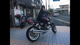 キック一発　美人ライダー　2008 YAMAHA SR400　2008 ヤマハ SR400　RH03J　Café Racer　カフェレーサー　和歌山県　ニュークラッシック