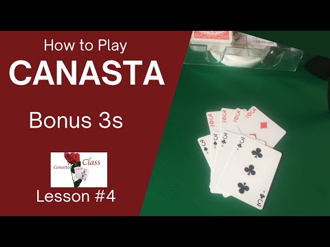 How to Play Canasta Beginner - Bonus Three 3s - Lesson 4 Modern American Canasta #canasta #cardgames