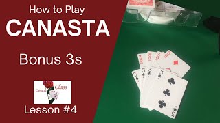 How to Play Canasta Beginner - Bonus Three 3s - Lesson 4 Modern American Canasta #canasta #cardgames