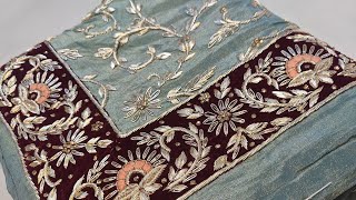 Latest Dabka Work Sarees | Half Pallu Designing available in 3 different designs...