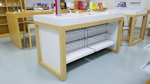 RECHI Custom Design & Manufacture Mobile Phone Display Counter Table With Storage Shelf