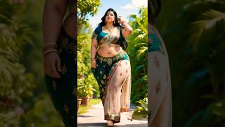 Traditional Elegance Curvy Model Stuns In Designer Indian Saree Look