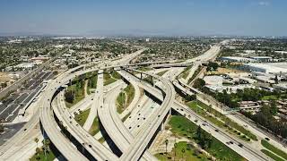 Los Angeles's Complex Freeway System from the Air