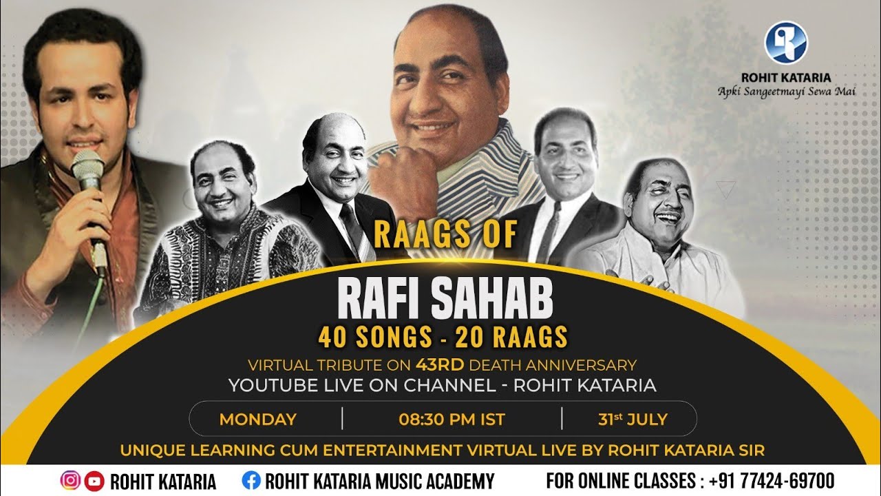 Ragas of Rafi Sahab 40 Songs 20 Raags|Virtual Tribute on 43nd Death ...