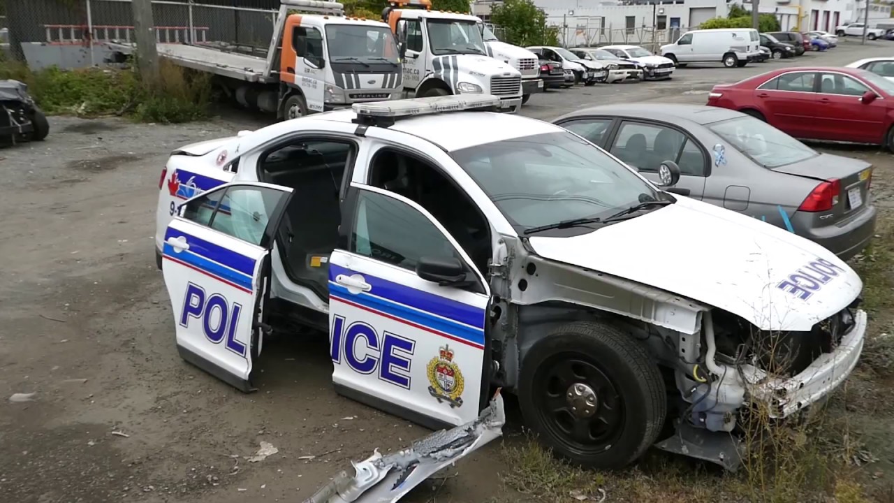 POLICE Vehicles at towing yard for salvage YouTube