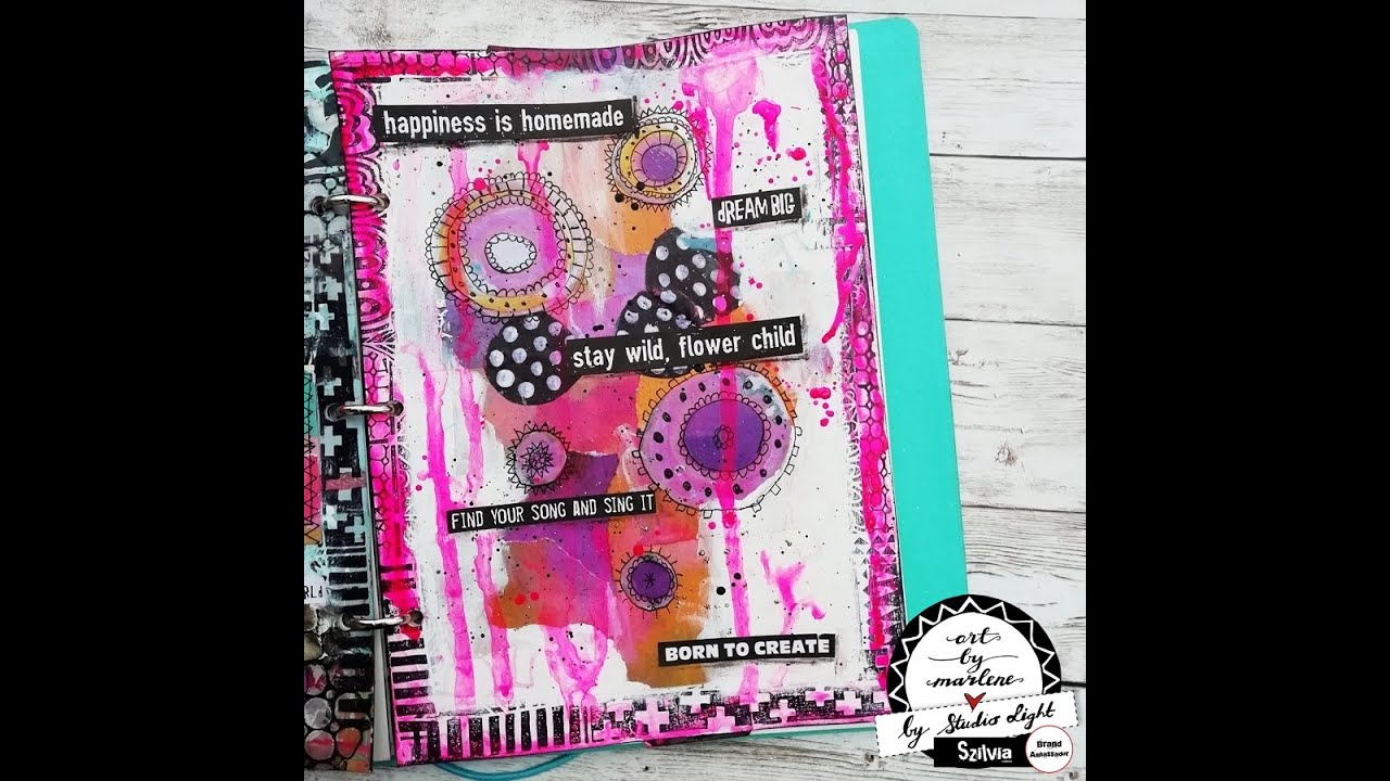 Art journal process video #74 - Mixed media collage with Art by Marlene ...