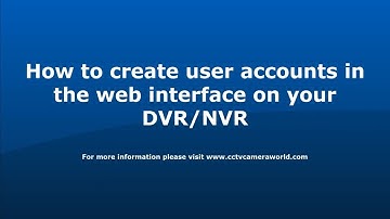 How to Create User Accounts Using the Web Interface on your DVR NVR