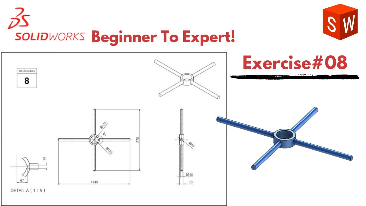 solidworks exercises for beginners 6 | solidworks... SOLIDWORKS Beginner To Expert Exercise# 08 | Solidworks Beginners ...