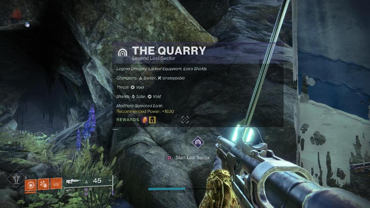Lost Sector: The Quarry; Solo, Flawless, Master; Well-lock