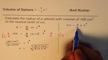 Reverse Calculation to Find radius of Sphere from Volume
