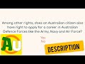 13. (DESCRIPTION) Australian Citizenship Test - NEW -