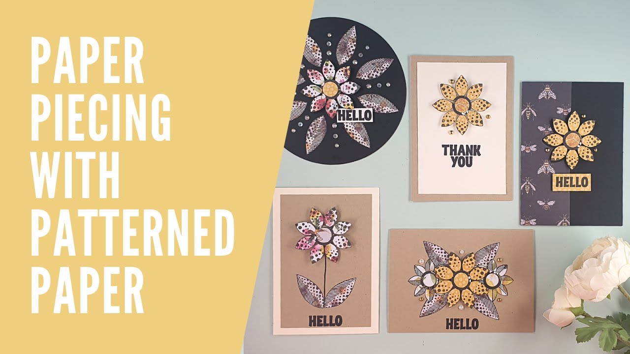 Paper Piecing With Patterned Paper for Beautiful Handmade Cards YouTube