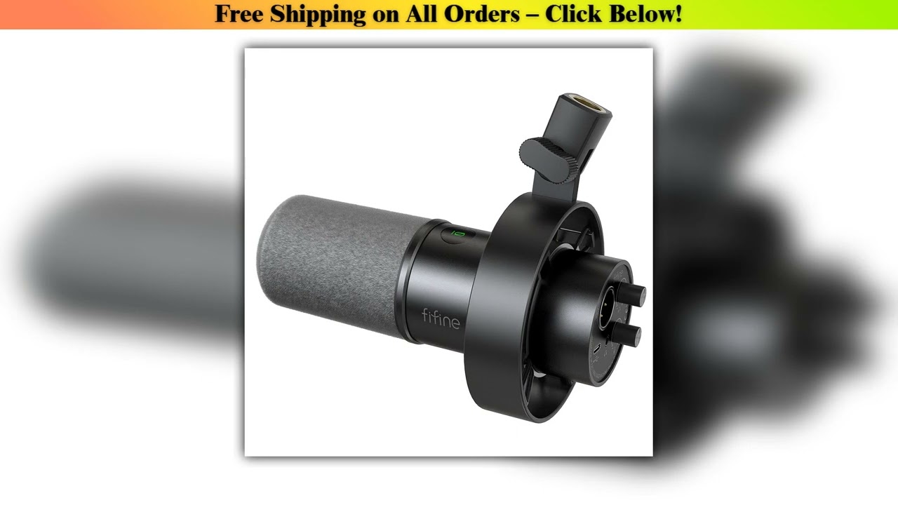 FIFINE USBXLR Dynamic Microphone with Shock MountTouchmuteHeadphone JackVolume Controlfor PC or Sou