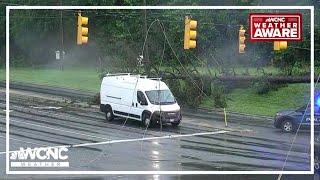 Widespread outages, trees down as severe storms move through the Charlotte area