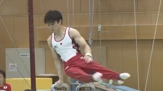 内村、抜群の安定感 体操リオ五輪代表が試技会