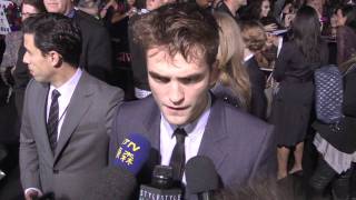Rob Pattinson quick interview at the Twilight Breaking Dawn Part 1 Premiere
