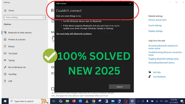 COULD NOT CONNECT error on windows 10/11  Bluetooth on off button missing on windows (2025 ✅)
