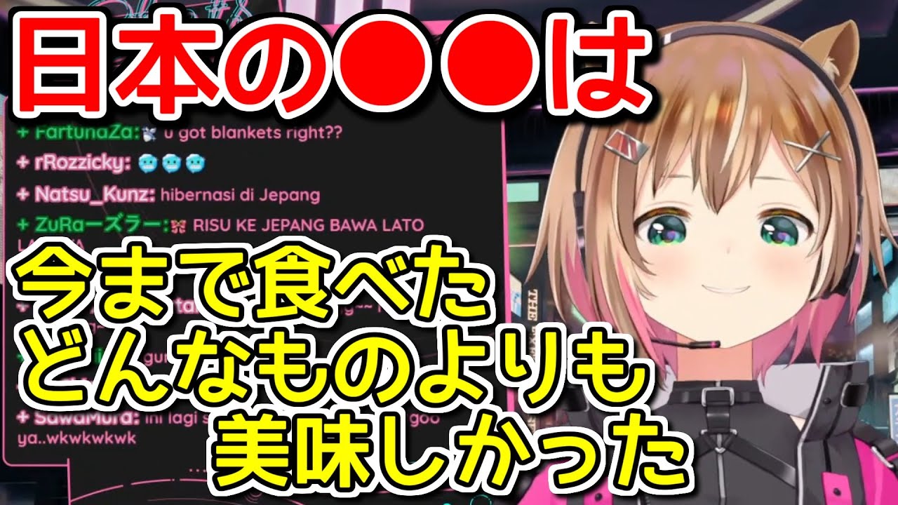 日本から帰国したリスが「インドネシアもこうあるべき！」と豪語する日本の食べ物【ホロライブ切り抜き / アユンダリス】