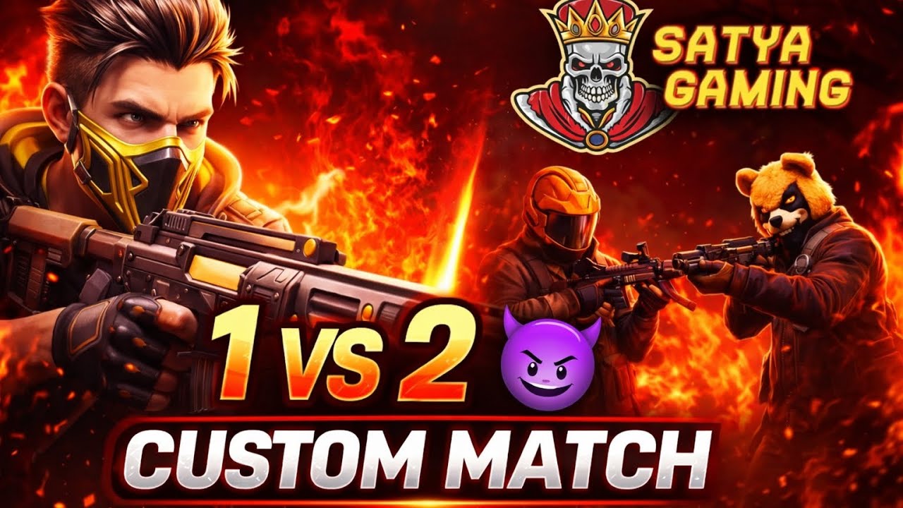Freefire custom 1 vs 2  only headshot