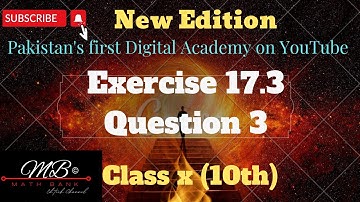 New Edition|Question 3 Exercises 17.3 |By Math Bank #sindhboard #class10